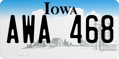 IA license plate AWA468