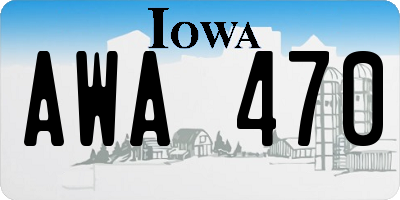 IA license plate AWA470