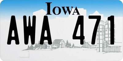 IA license plate AWA471