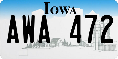 IA license plate AWA472