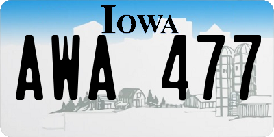 IA license plate AWA477