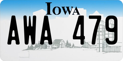 IA license plate AWA479