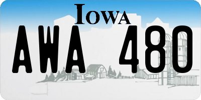 IA license plate AWA480