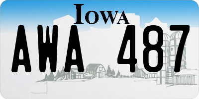 IA license plate AWA487