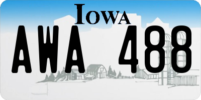 IA license plate AWA488
