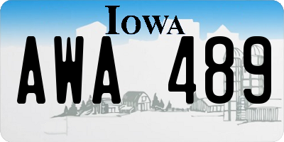 IA license plate AWA489