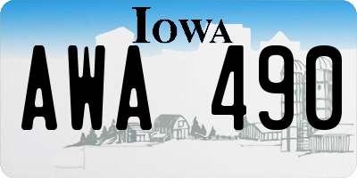 IA license plate AWA490