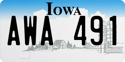 IA license plate AWA491