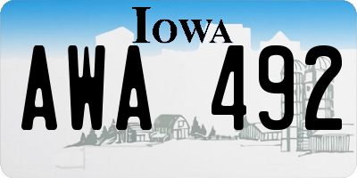 IA license plate AWA492