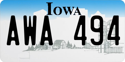 IA license plate AWA494