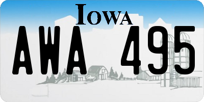IA license plate AWA495