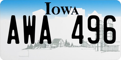 IA license plate AWA496