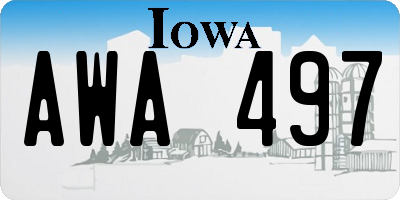 IA license plate AWA497