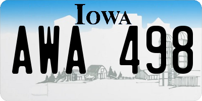 IA license plate AWA498