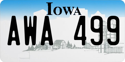 IA license plate AWA499