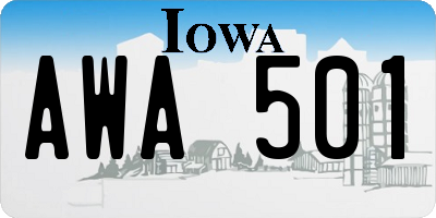 IA license plate AWA501