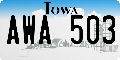 IA license plate AWA503