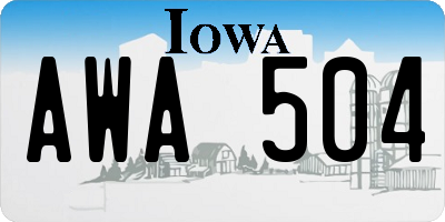 IA license plate AWA504