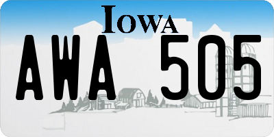IA license plate AWA505