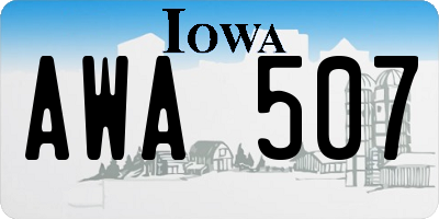 IA license plate AWA507