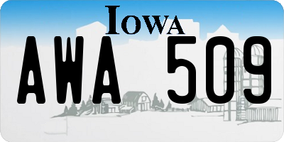 IA license plate AWA509