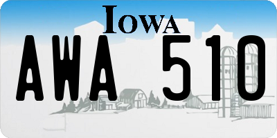IA license plate AWA510