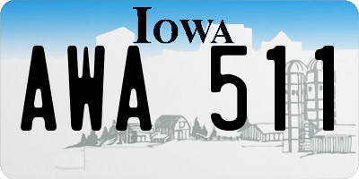 IA license plate AWA511