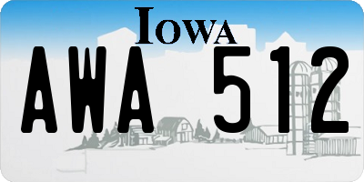 IA license plate AWA512
