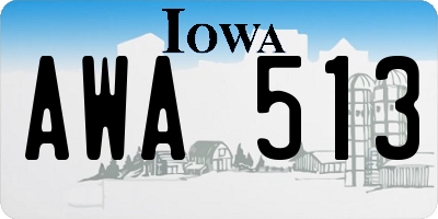 IA license plate AWA513