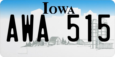 IA license plate AWA515