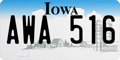 IA license plate AWA516