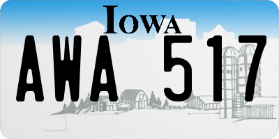 IA license plate AWA517