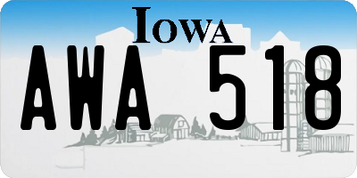 IA license plate AWA518