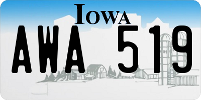IA license plate AWA519