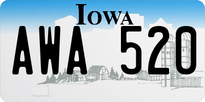 IA license plate AWA520