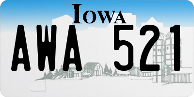 IA license plate AWA521