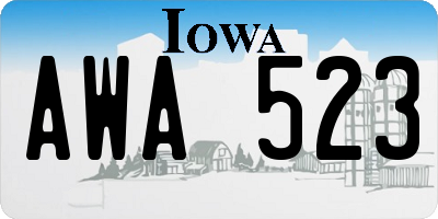 IA license plate AWA523