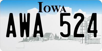 IA license plate AWA524