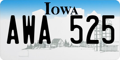 IA license plate AWA525