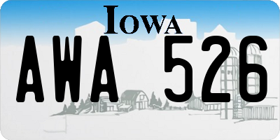 IA license plate AWA526