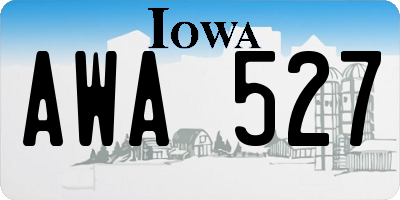 IA license plate AWA527