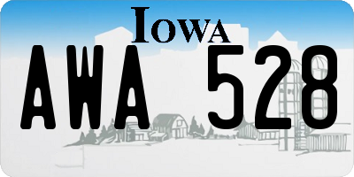 IA license plate AWA528