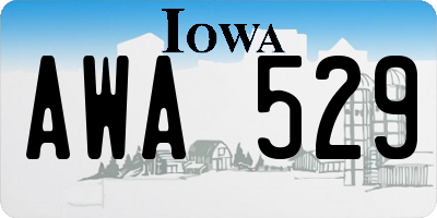 IA license plate AWA529