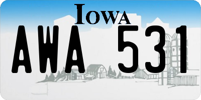 IA license plate AWA531