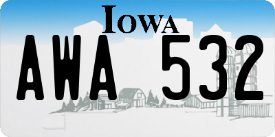 IA license plate AWA532