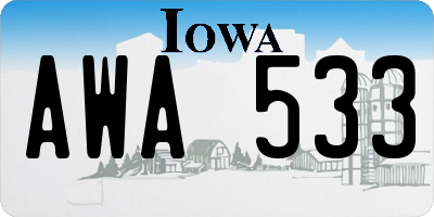 IA license plate AWA533