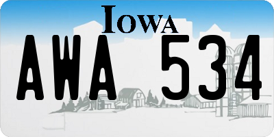 IA license plate AWA534