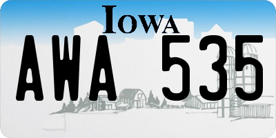 IA license plate AWA535