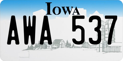IA license plate AWA537
