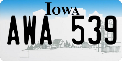 IA license plate AWA539